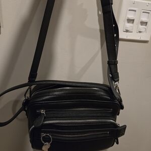 Black Leather Crossbody Bag